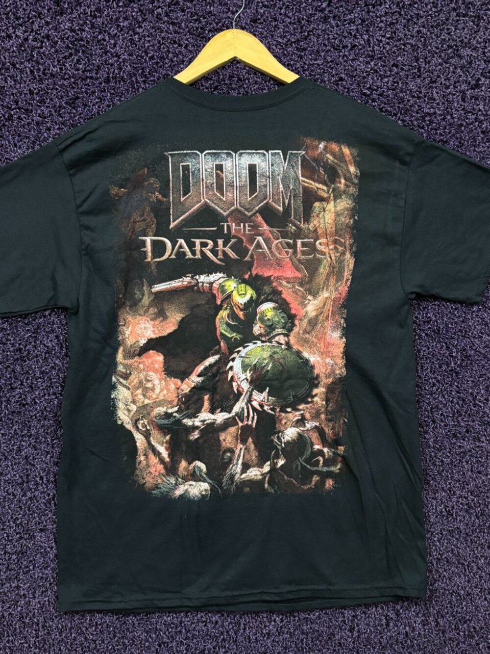 Doom The Dark Ages Game Cover Art Slayer Poster T-Shirt L